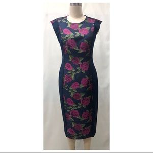 NWT RACHEL Rachel Roy Navy Floral Print Dress